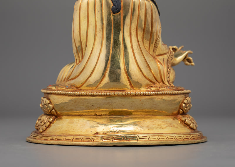 Guru Padmasambhava Gold Gilded Statue | Tibetan Master of Wisdom and Transformation