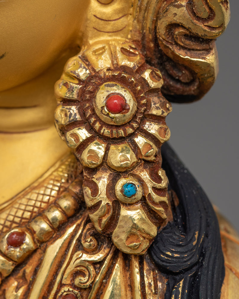 Guru Padmasambhava Gold Gilded Statue | Tibetan Master of Wisdom and Transformation