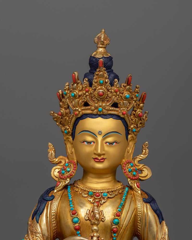 Traditional Buddhist Vajrasattva Altar Statue | Purification Deity for Spiritual Growth