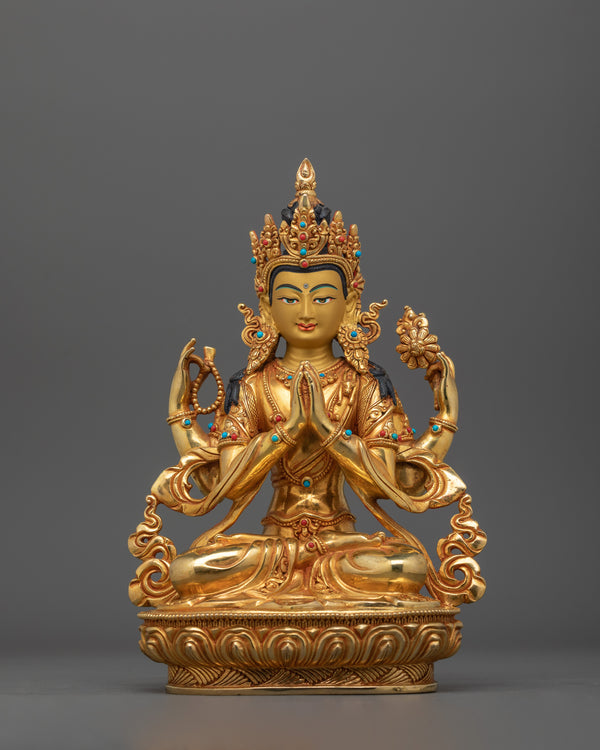 Four-armed Avalokiteshvara Chenrezig Statue