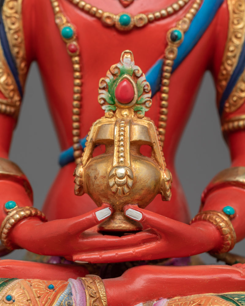 Handcrafted Amitayus Figurine in 24K Gold | Symbol of Longevity and Enlightenment