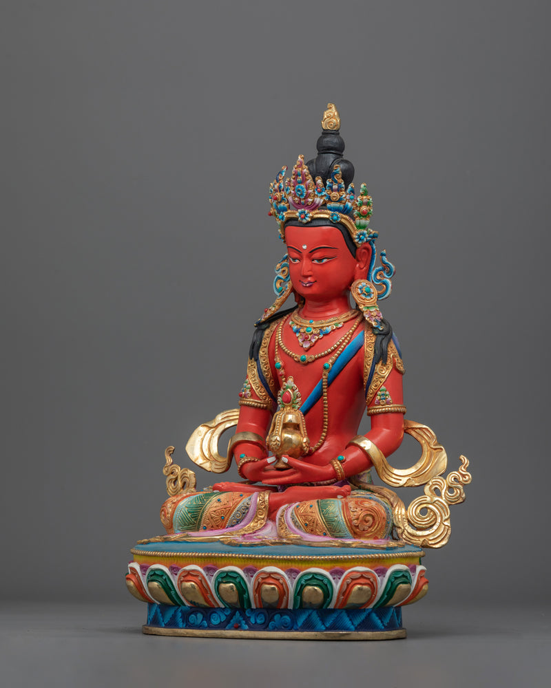 Handcrafted Amitayus Figurine in 24K Gold | Symbol of Longevity and Enlightenment