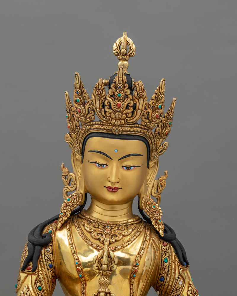 Sacred Five Bodhisattva Set Statue | Gold Gilded Buddhist Art