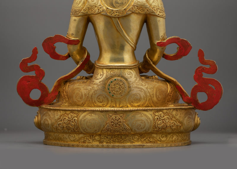 Long Life Amitayus Bodhisattva Deity | 24K Gold Gilded Buddhist Sculpture