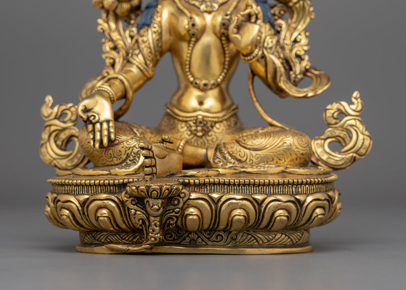 Compassionate Green Tara in Varada Mudra | Benevolent Blessing Statue