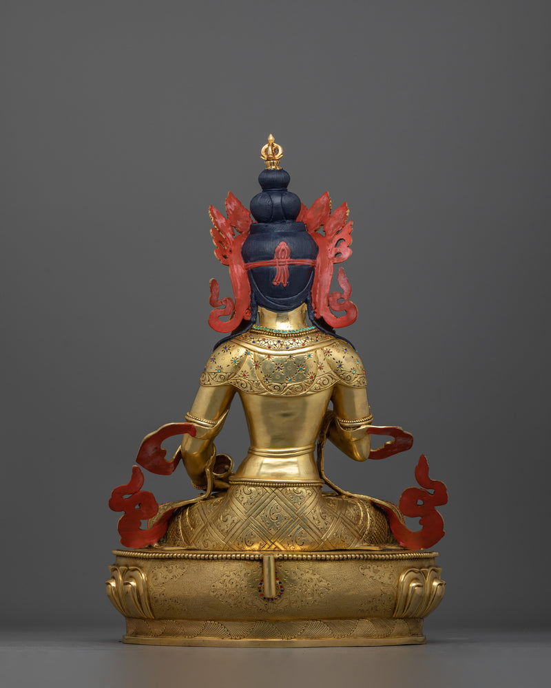 Vajrasattva Buddhist Deity Statue | 24K Gold Gilded Tibetan Sculpture