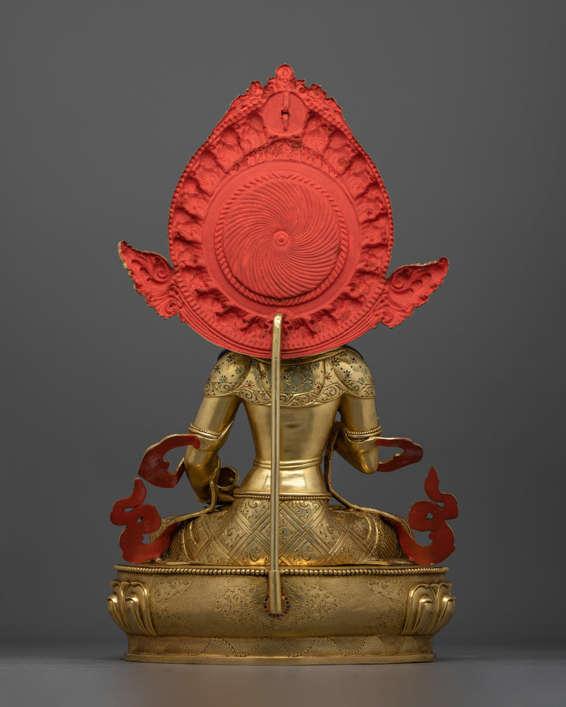 Vajrasattva Buddhist Deity Statue | 24K Gold Gilded Tibetan Sculpture