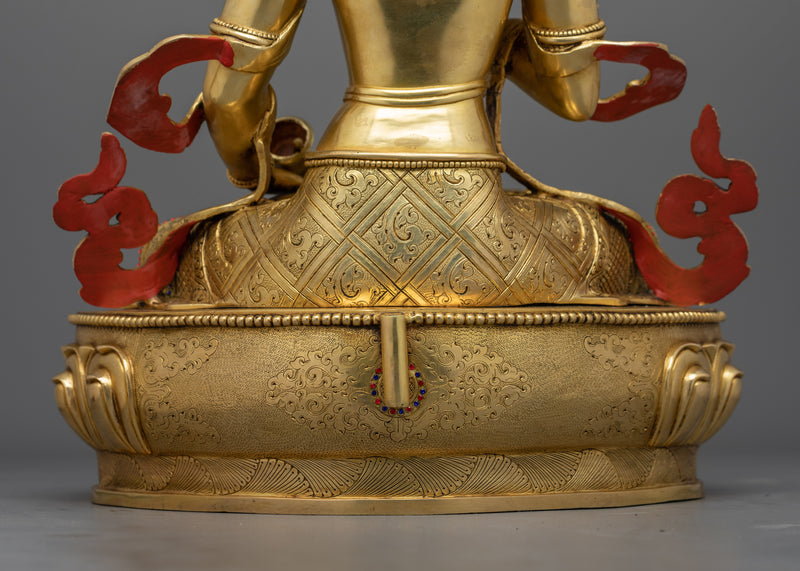 Vajrasattva Buddhist Deity Statue | 24K Gold Gilded Tibetan Sculpture