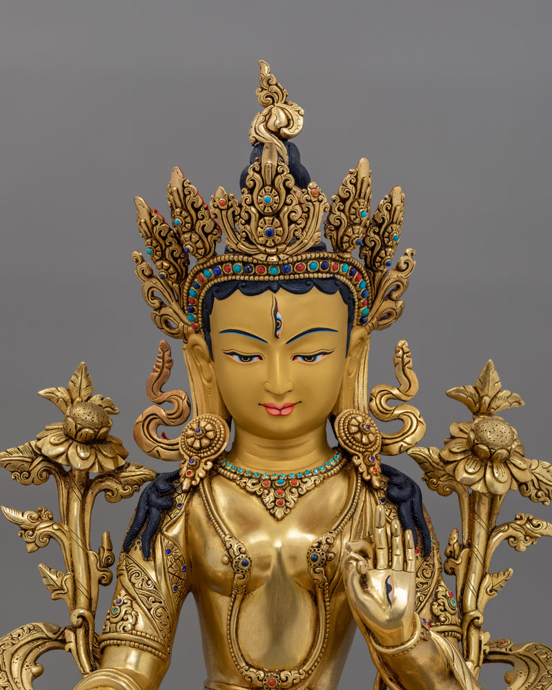 White Tara with Seven Eyes of Wisdom Statue | Compassionate Tara Artwork