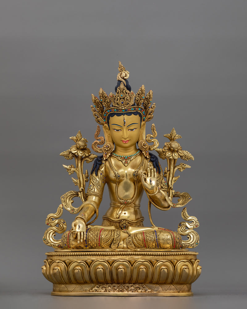 White Tara with Seven Eyes of Wisdom Statue | Compassionate Tara Artwork