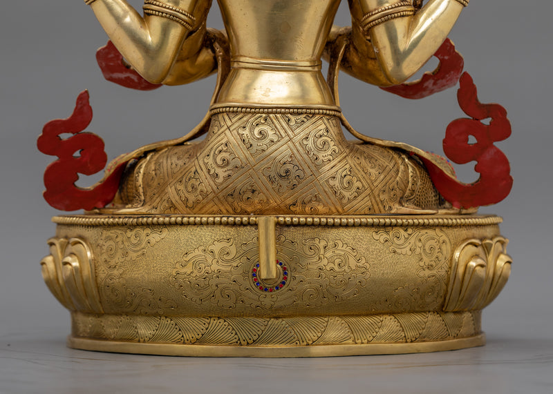 Traditional Chenrezig Dharma Statue | Tibetan Bodhisattva Sculpture