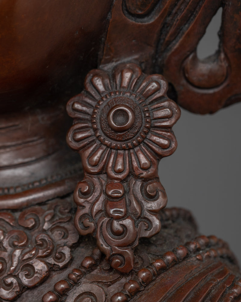 Oxidized Copper Past Buddha Dipankara Buddha Statue | Tibetan Sculpture Art