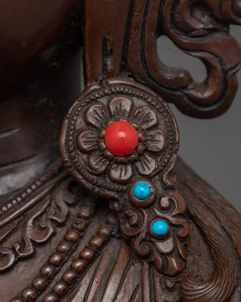 Amitayus Boundless Life Buddha Statue | Tibetan Oxidized Copper Sculpture