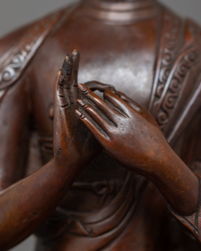 Handcarved Five Dhyani Buddha Statue | Tibetan Buddhism Artwork