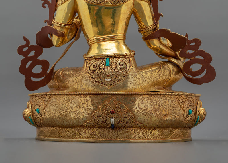 Enlightened Female Buddha Sculpture | 24K Gold Gilded Statue