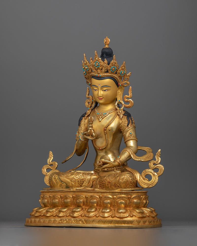 Handcrafted Primordial Purity Buddha Vajrasattva | 24K Gold Gilded Tibetan Buddha