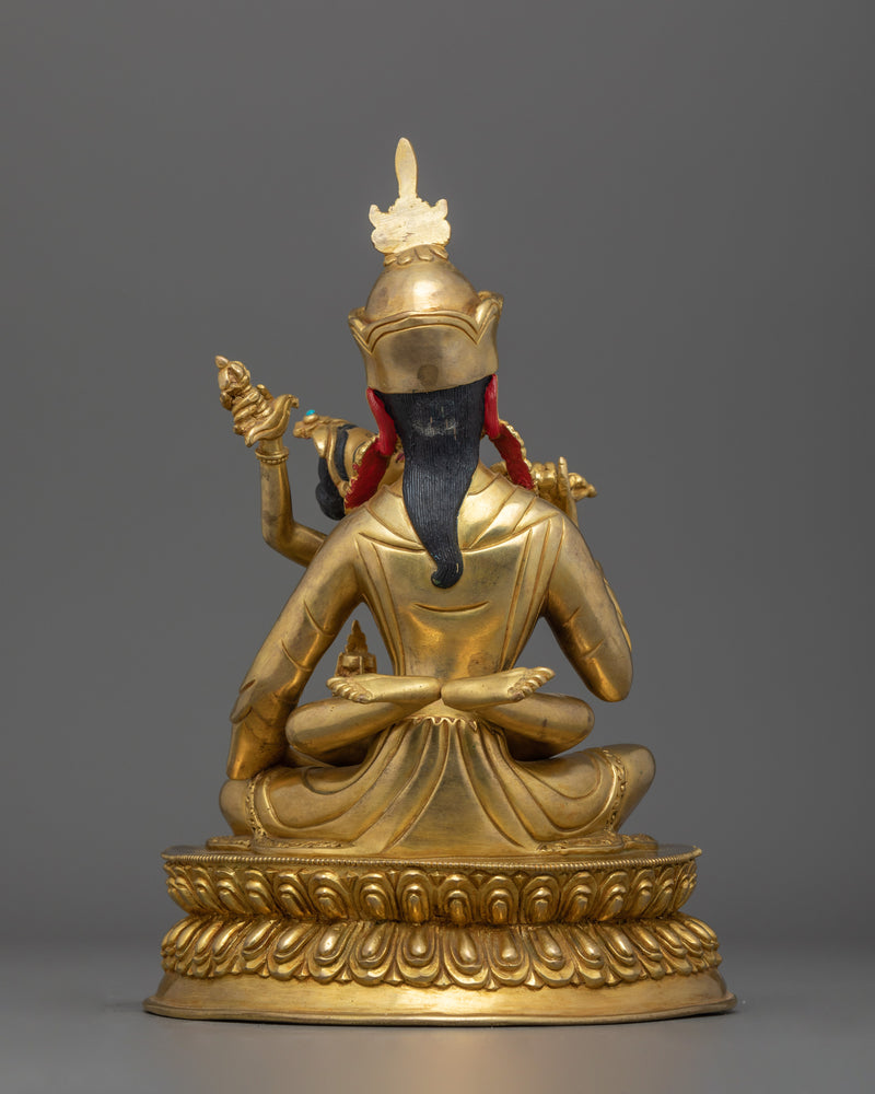 Tibetan Buddhism Guru Rinpoche Sculpture | Sacred Spiritual Statue