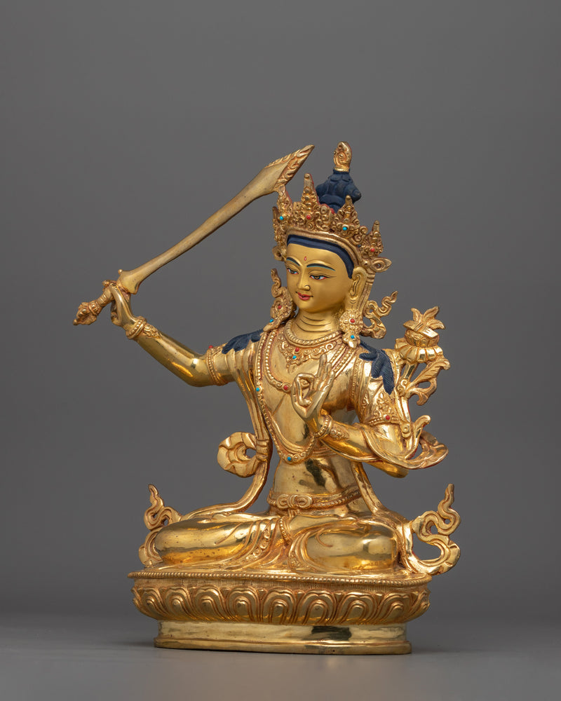 Manjushri Sword of Wisdom Holder Deity Figurine | Mindfulness Dharma Art