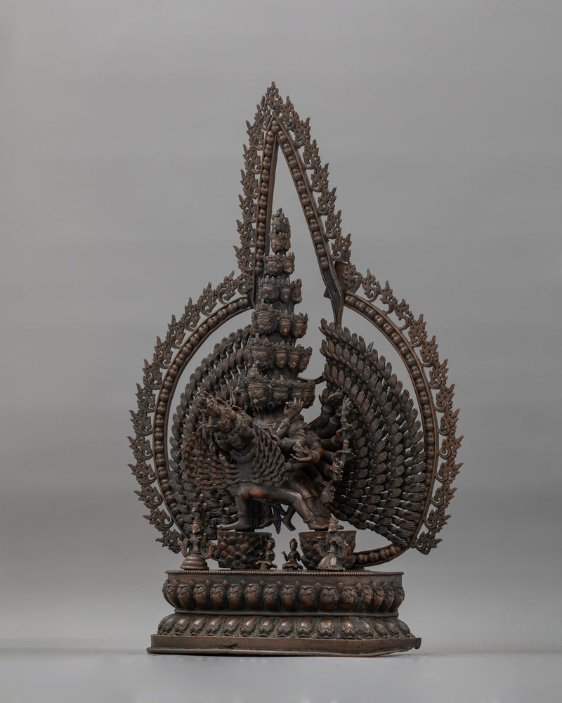 Oxidized Copper Yidam Vishwaroopa Figurine | The Universal Form of Divine Glory