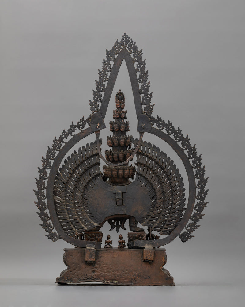 Oxidized Copper Yidam Vishwaroopa Figurine | The Universal Form of Divine Glory