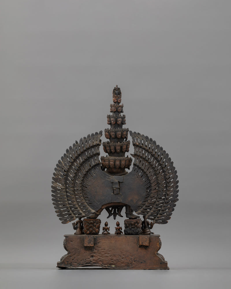 Oxidized Copper Yidam Vishwaroopa Figurine | The Universal Form of Divine Glory