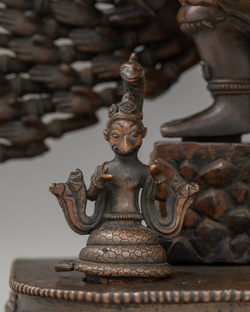 Oxidized Copper Yidam Vishwaroopa Figurine | The Universal Form of Divine Glory