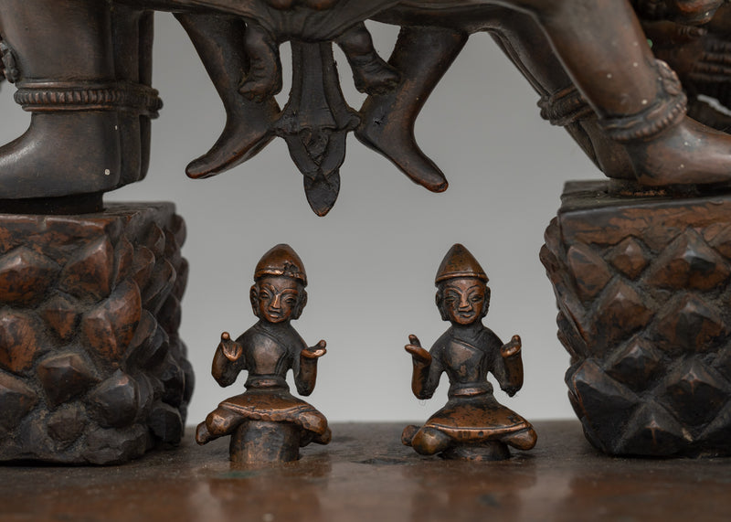 Oxidized Copper Yidam Vishwaroopa Figurine | The Universal Form of Divine Glory