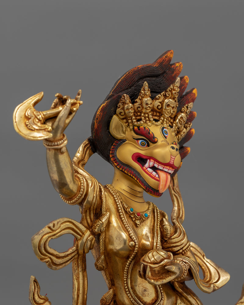 Lion-Faced Dakini Simhamukha Sculpture | Fierce Protector and Dharma Defender