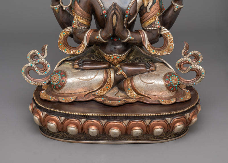 Lord of Compassion Chenrezig Buddhism Statue | Handmade Buddhist Sculpture