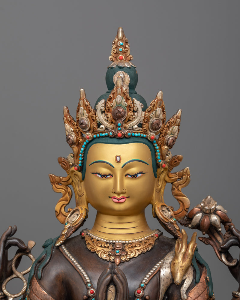 Lord of Compassion Chenrezig Buddhism Statue | Handmade Buddhist Sculpture