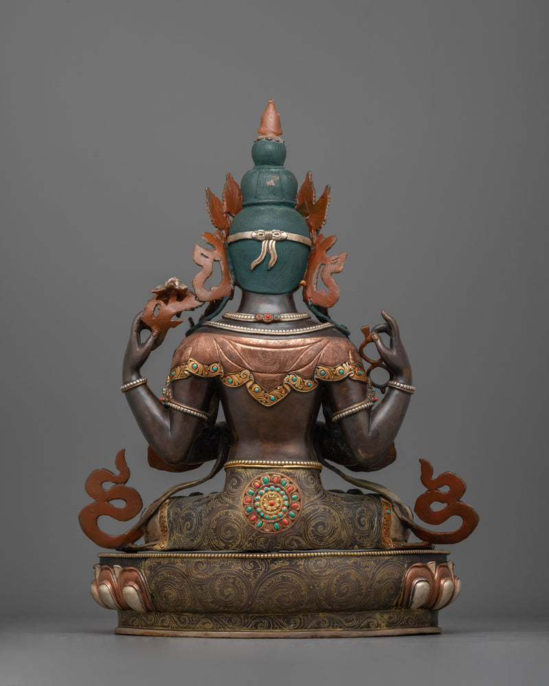 Lord of Compassion Chenrezig Buddhism Statue | Handmade Buddhist Sculpture