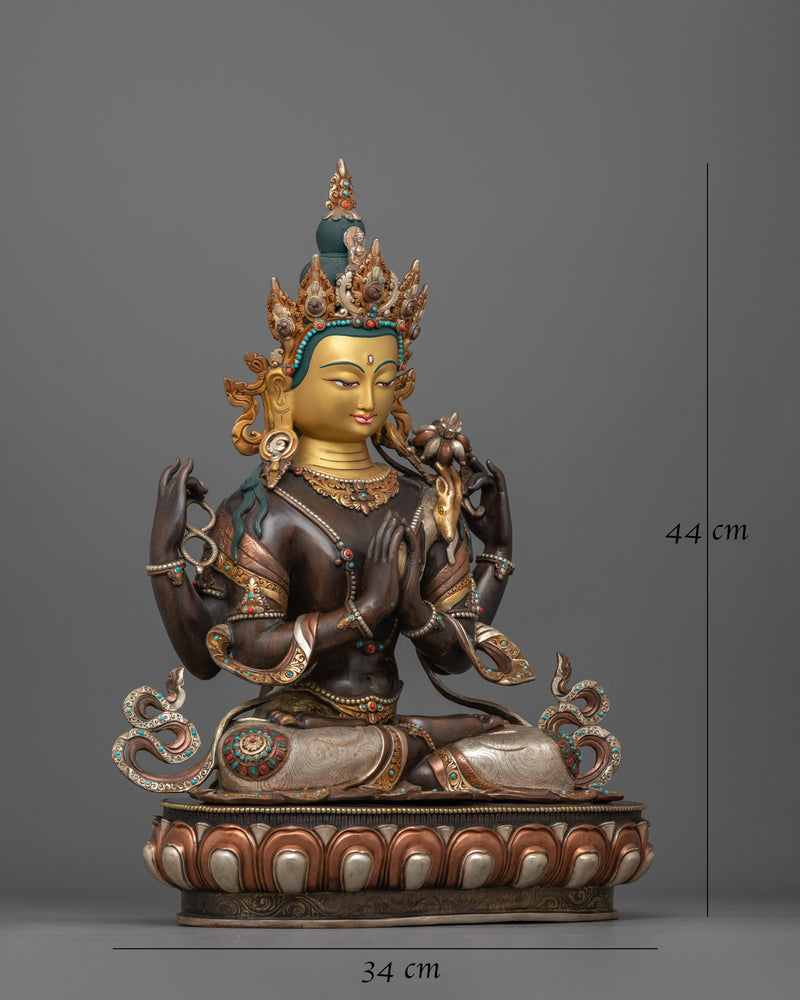 Lord of Compassion Chenrezig Buddhism Statue | Handmade Buddhist Sculpture