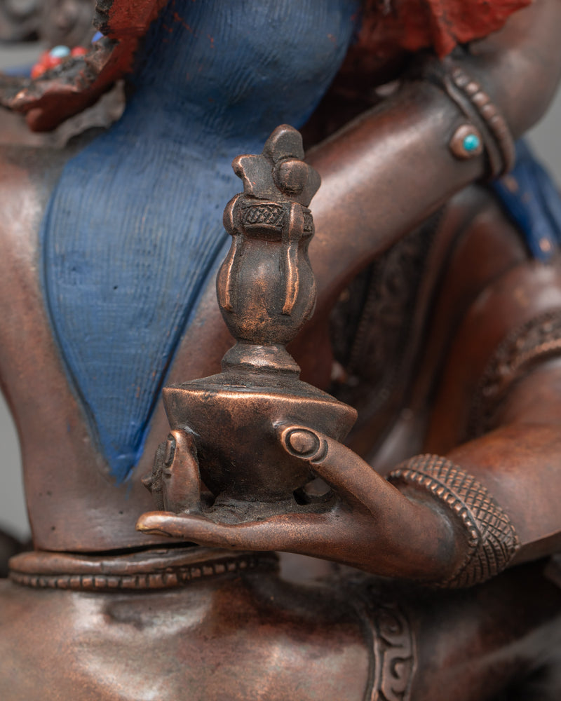 A Sacred Union Statue of Guru Rinpoche with his Consort | Spiritual Mastery