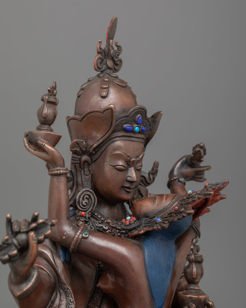 A Sacred Union Statue of Guru Rinpoche with his Consort | Spiritual Mastery