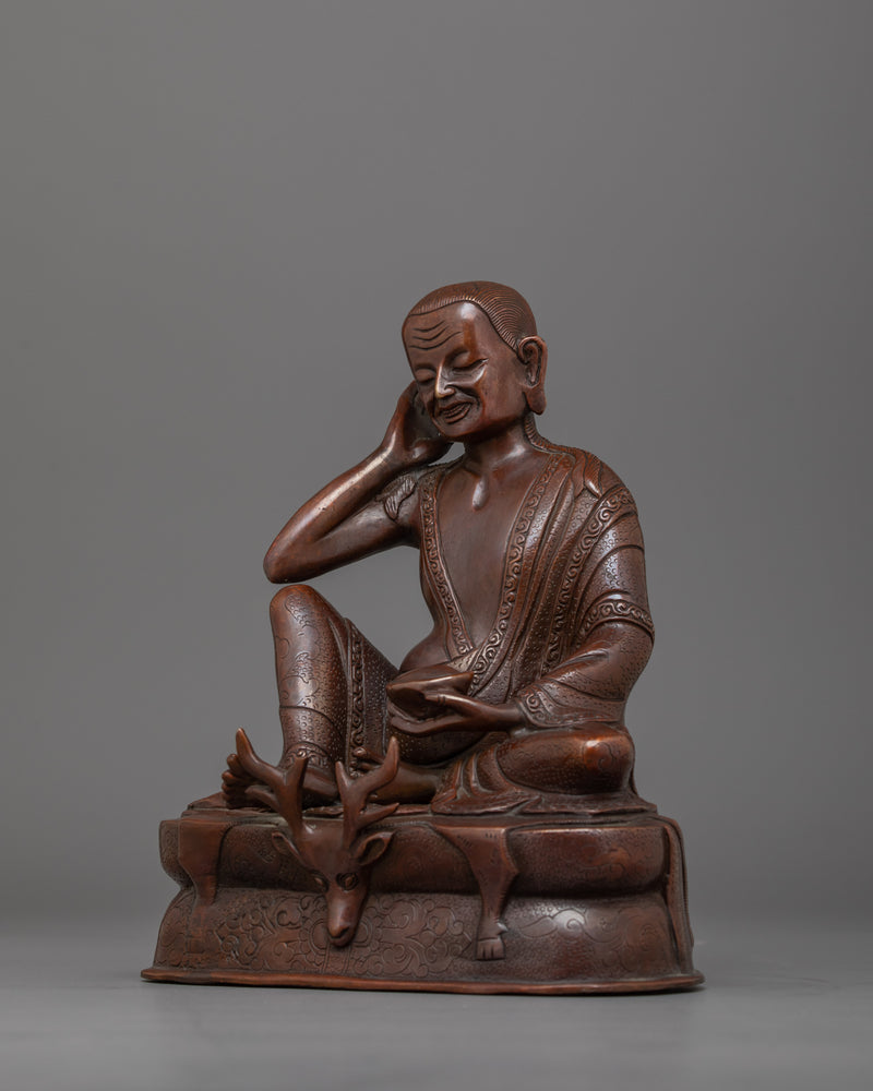 A Tibetan Siddha Milarepa Figurine | Path to liberation through devotion