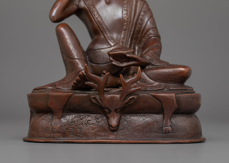 A Tibetan Siddha Milarepa Figurine | Path to liberation through devotion