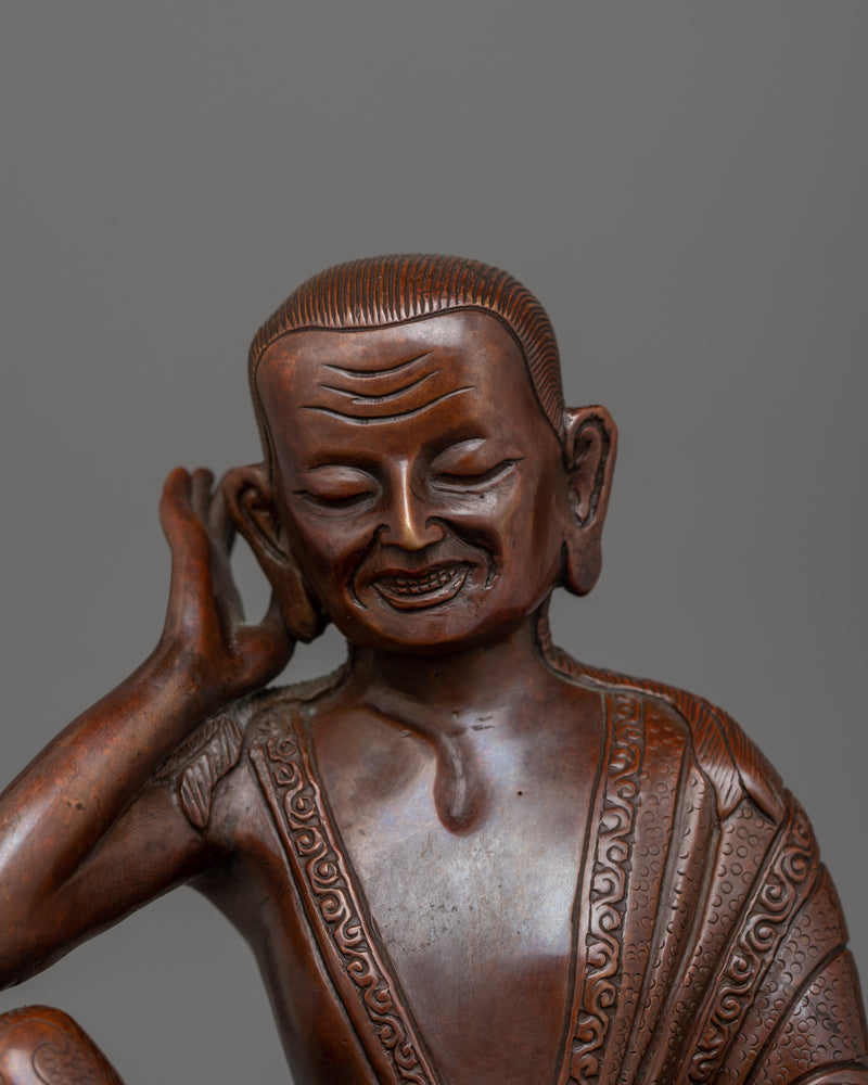 A Tibetan Siddha Milarepa Figurine | Path to liberation through devotion