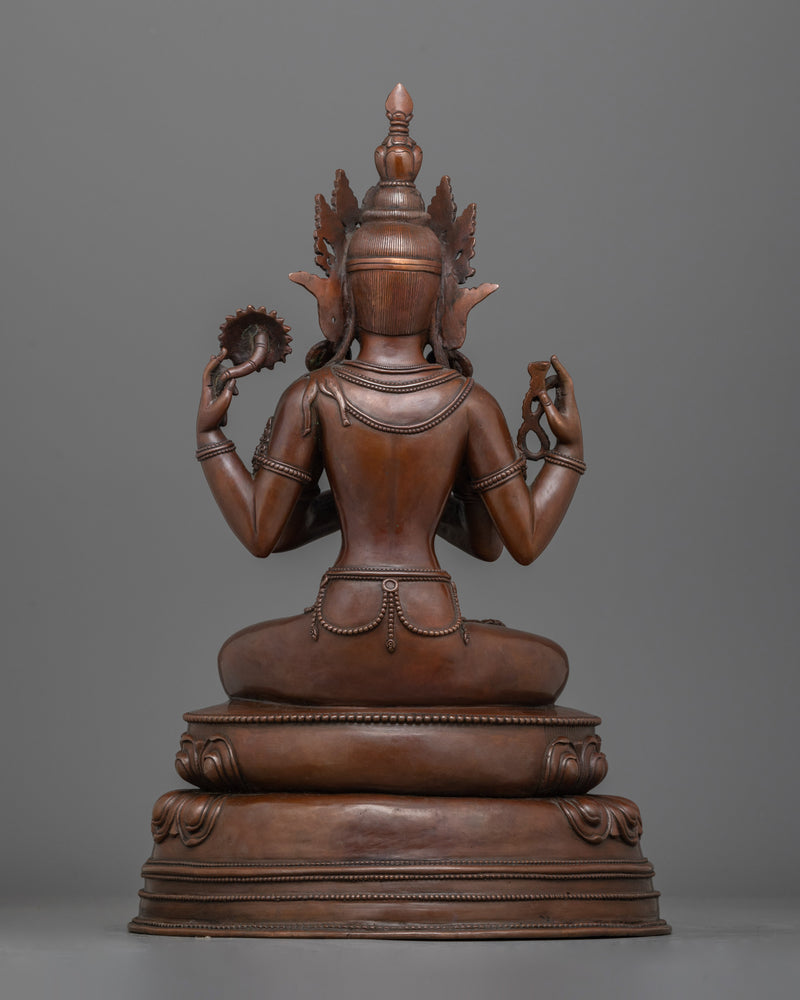 Bodhisattva of Compassion Chenresig Sculpture | Tibetan Buddhist Altar Decor