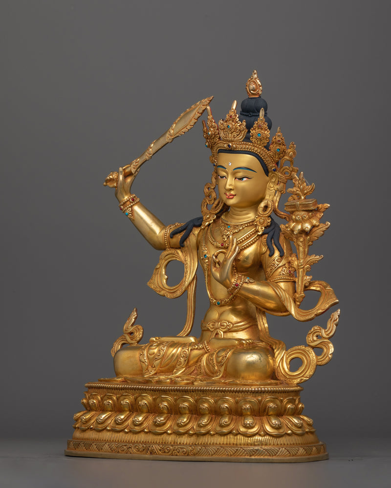 Dharma Bodhisattva Majnushri Statue | Tibetan Wisdom Deity