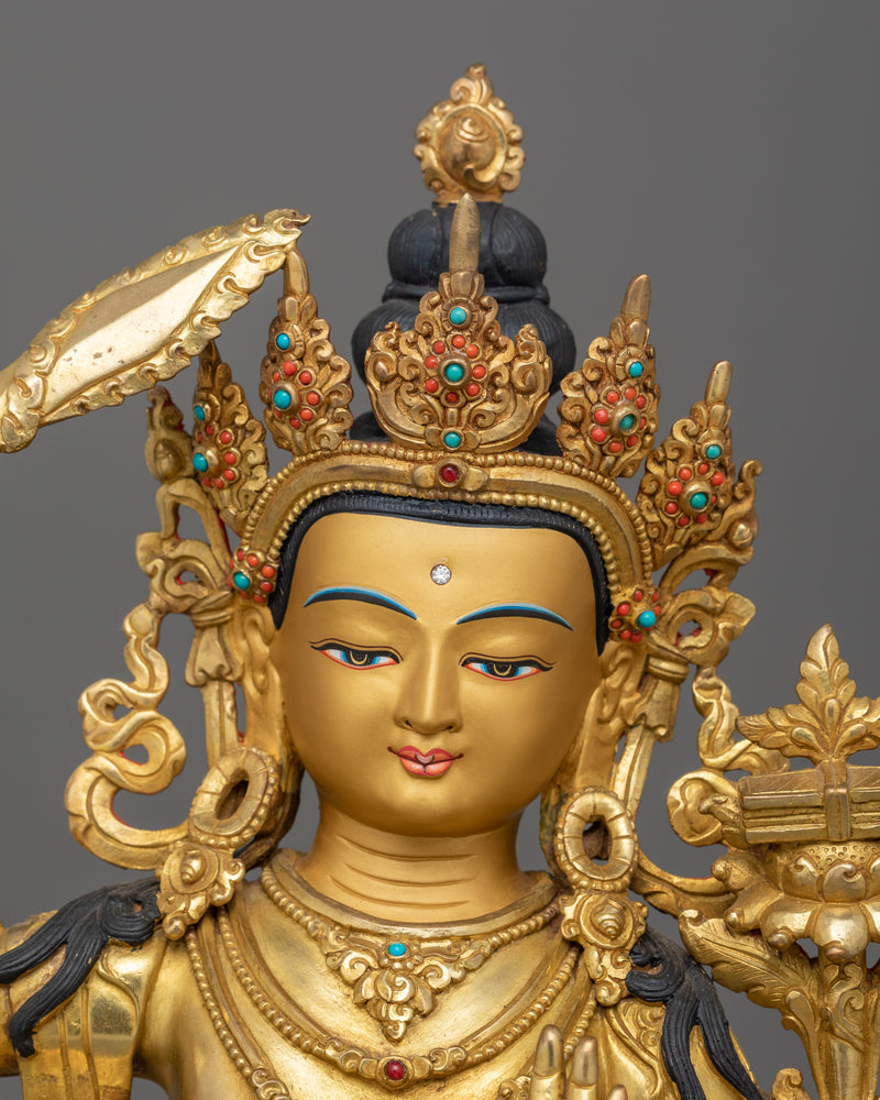 Manjushri with Prajnaparamita Sutra Statue | Inspire Wisdom, Healing, and Transformation