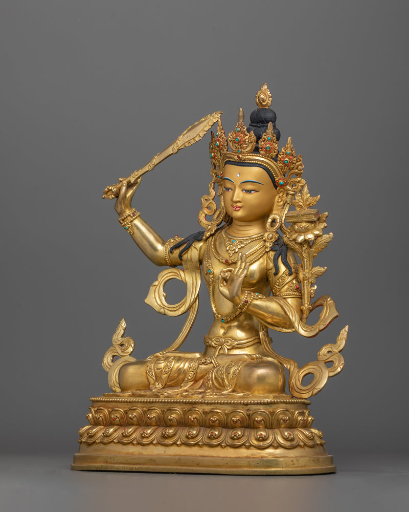 Manjushri with Prajnaparamita Sutra Statue | Inspire Wisdom, Healing, and Transformation