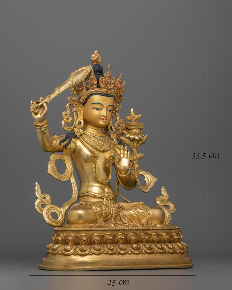 Manjushri with Prajnaparamita Sutra Statue | Inspire Wisdom, Healing, and Transformation