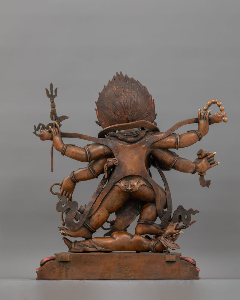 Powerful Protector of Dharma Six Armed Mahakala | Buddhist Guardian of Dharma Statue