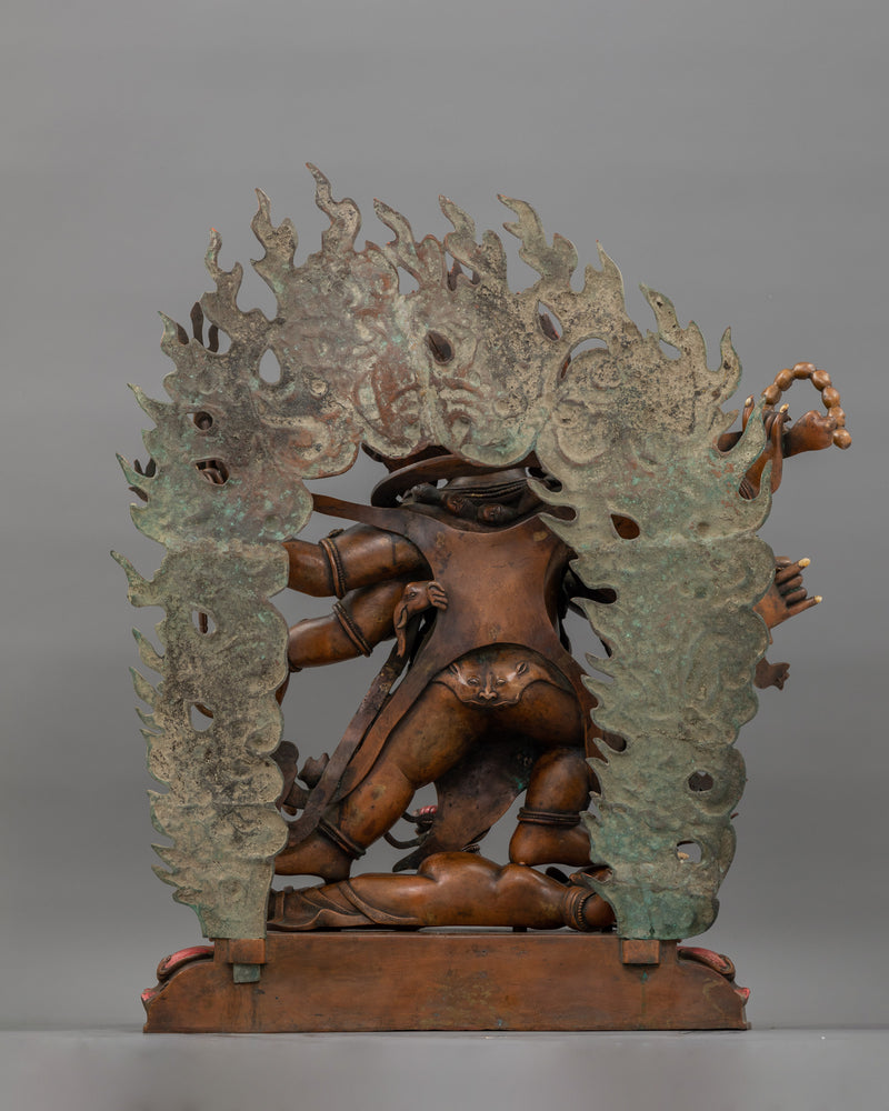 Powerful Protector of Dharma Six Armed Mahakala | Buddhist Guardian of Dharma Statue