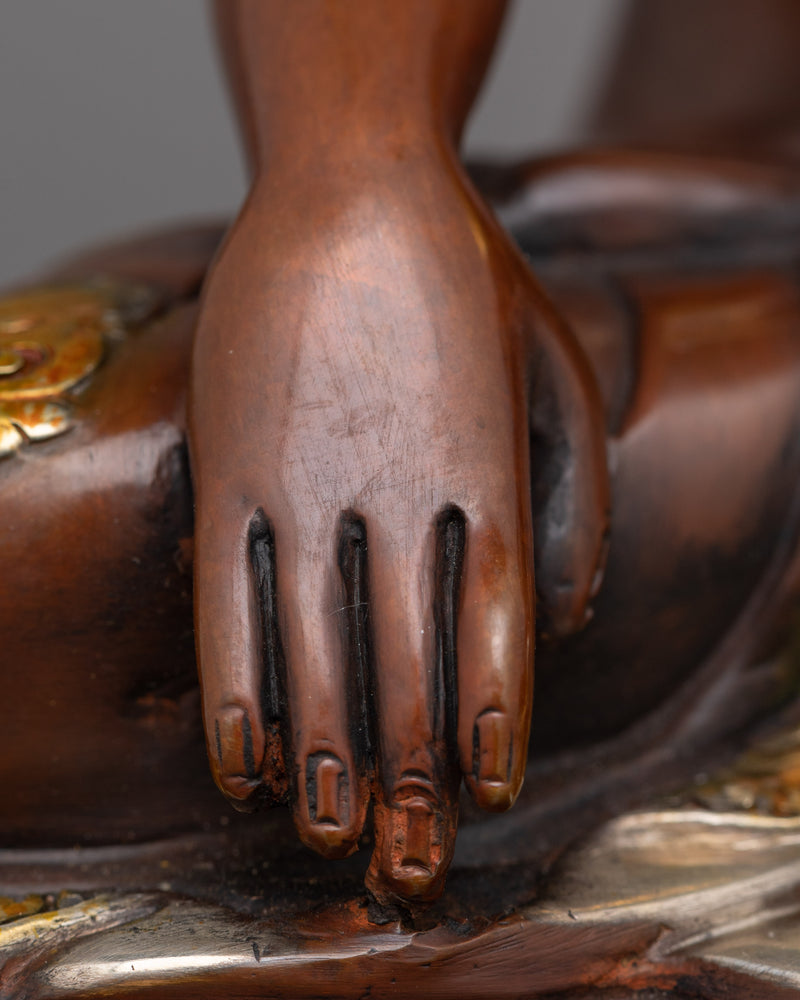 Handcarved Oxidized Shakyamuni Buddha Statue | Timeless Symbol of Enlightenment