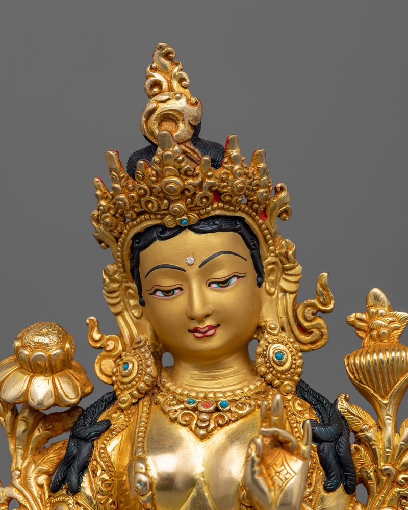 Female Deity Obstacles Remover Green Tara Statue | Mother of All Buddhas