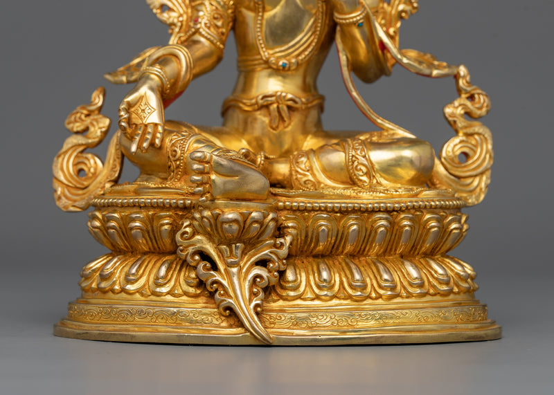 Female Deity Obstacles Remover Green Tara Statue | Mother of All Buddhas