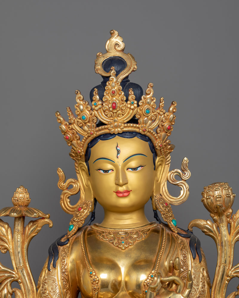 Divine Protection with White Tara Statue | Symbol of Healing and Tranquility