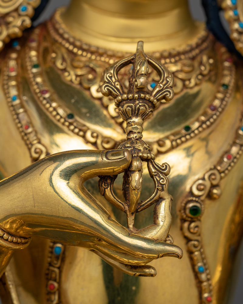 Traditionally Crafted The Pure Life Deity Vajrasattva Statue | Handcrafted Copper Artwork