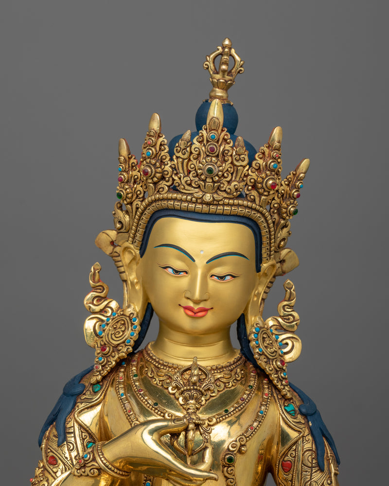 Traditionally Crafted The Pure Life Deity Vajrasattva Statue | Handcrafted Copper Artwork